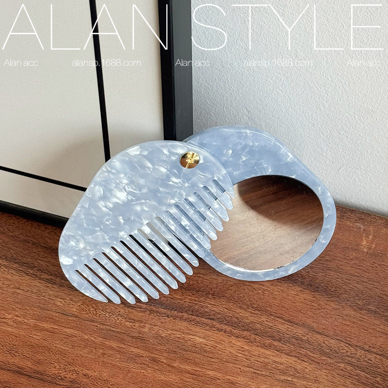 All-match Korean-style Acetate Mirrored Comb For Fall And Winter Multi-functional Mirror-comb