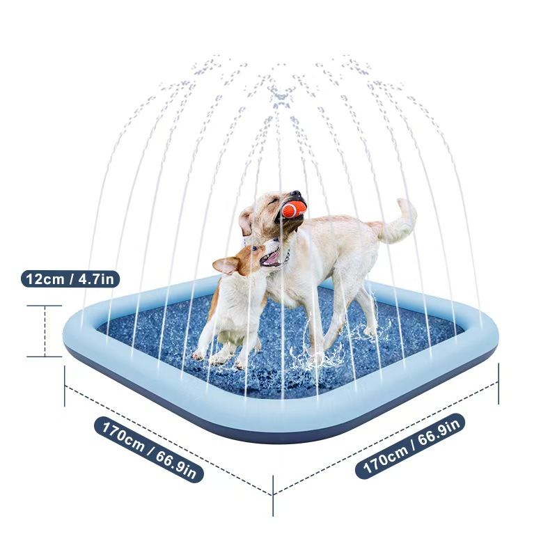 In-stock PVC Pet Water-spraying Mat Square Shape