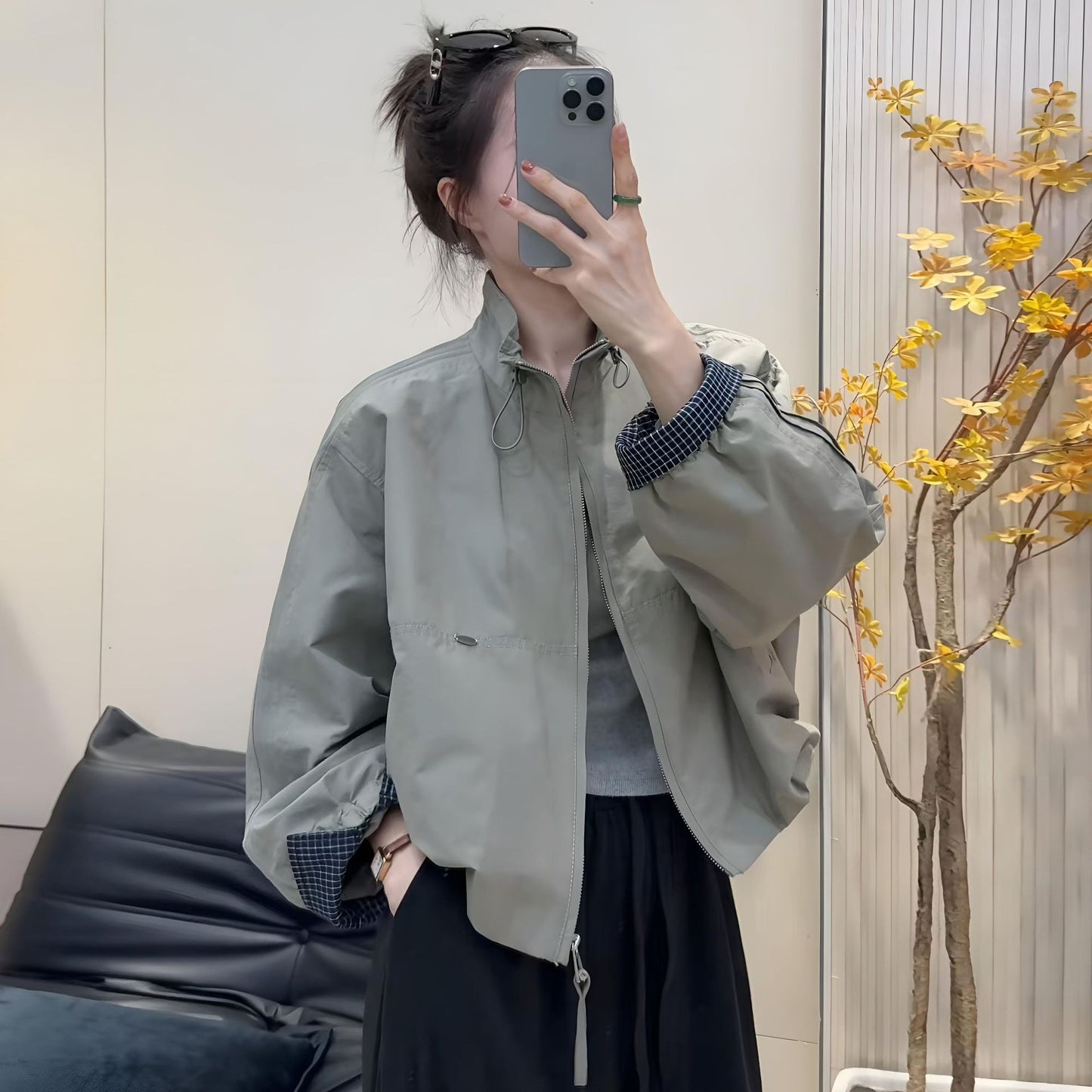 Korean-style Women's Jacket Autumn New Stand-collar Windbreaker Casual
