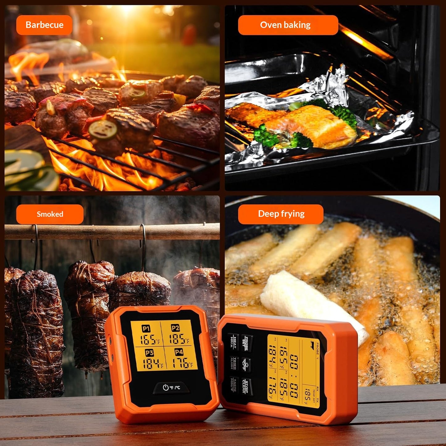 4-Probe Smart Bluetooth Wireless Food Thermometer