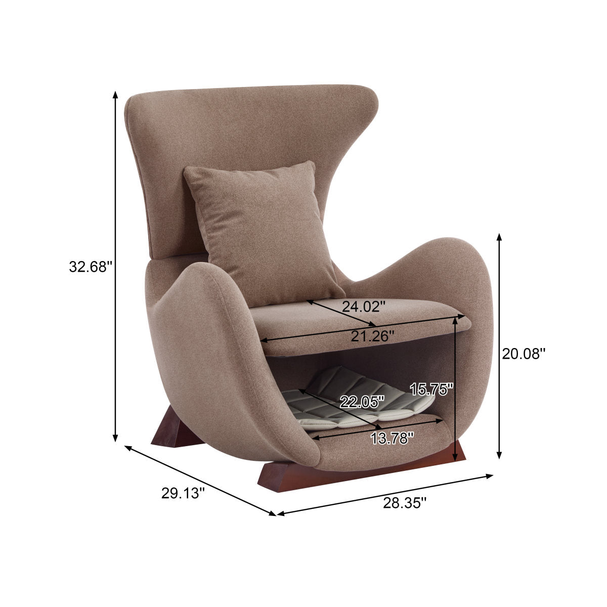 Modern Brown Polyester Accent Chair With Pet Storage Space - 330 Lbs Capacity, Living Room Lounge Chair, Stylish & Durable Design