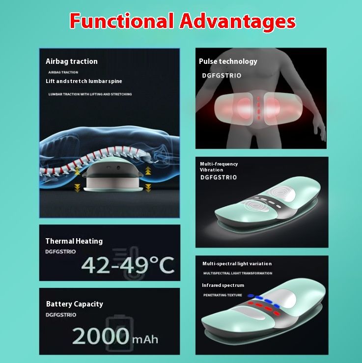 Soothing Light-heat Dynamic Lumbar Electric Massage Instrument
