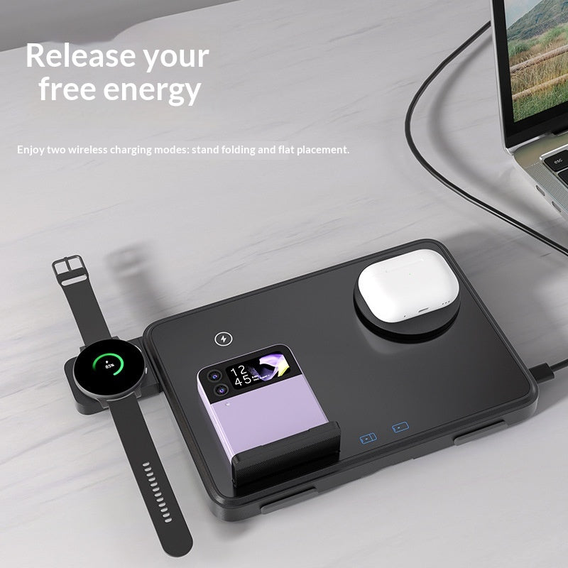 30W Dual-Device Magnetic Wireless Charger With LED Indicator For Fast Charging
