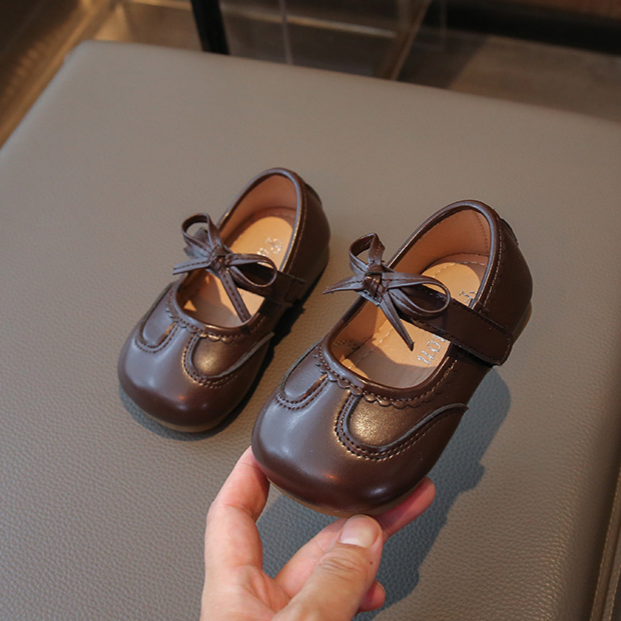 Sweet Bow Princess Shoes For Little Girls, Korean Edition Fashion, Single Shoes For Girls, Children's Shoes