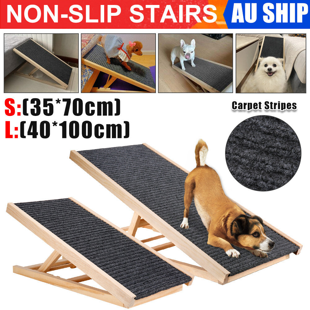 Foldable Dog Pet Ramp Adjustable Height Dogs Stairs For Bed Sofa Car 1 00cm
