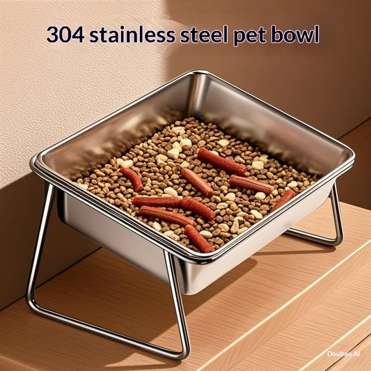 Dust-proof Dog Food And Water Bowl With Stand