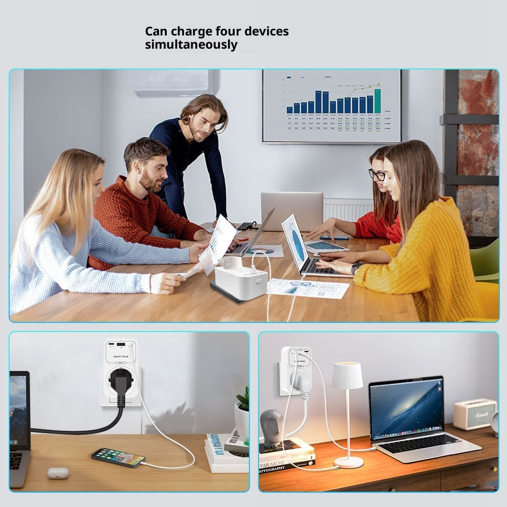 Doodle Smart WiFi Gallium Nitride 65W Multi-Port PD Fast Charging Phone Remote Control European Standard Socket