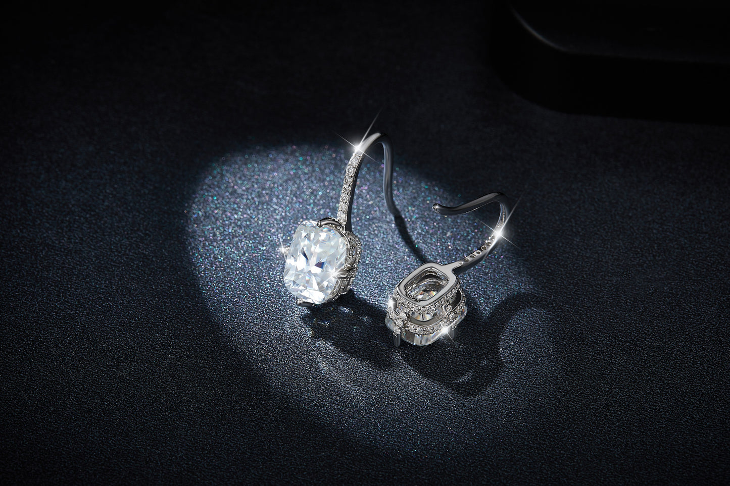 S925 Sterling Silver 7x9mm Oval Cushion Cut Moissanite Dangle Earrings  Platinum Plated Hook Drop With GRA Certificate Elegant Jewelry Gift Box Set For Women