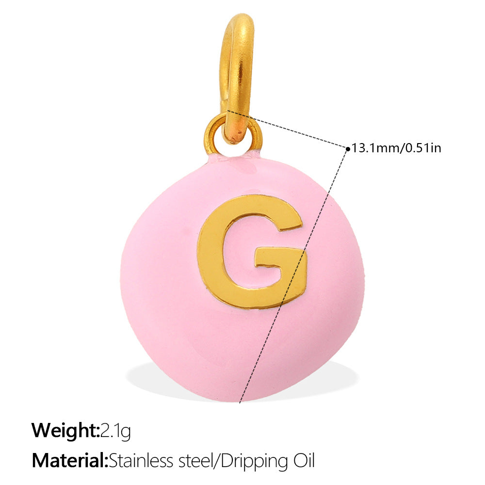 Dopamine Color Blending 26 Letter Bead Bead Pendant - Stainless Steel - Suitable For DIY Hand Chains And Necklaces Accessories