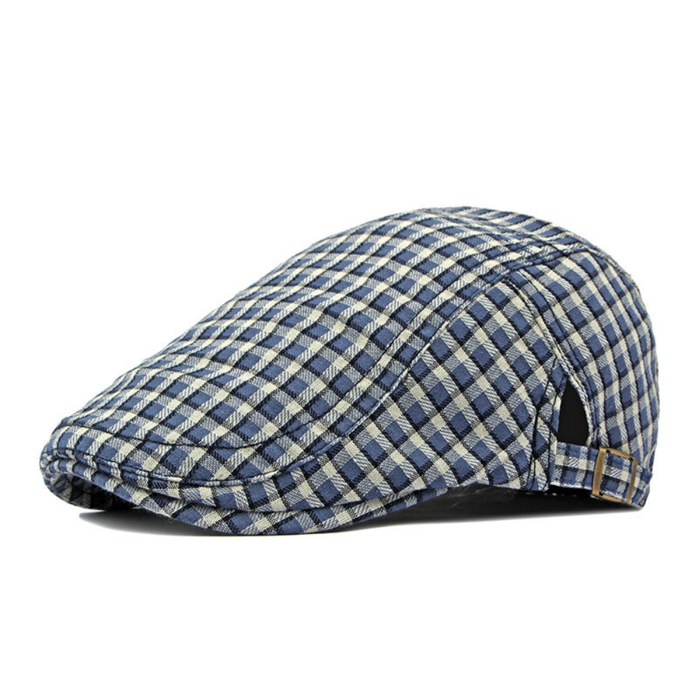 Men's And Women's Identical Small-checkered Soft-top Adjustable Simple Casual Style Forward Hat, Suitable For Outdoor Outings, Daily Commutes And Leisure Activities.