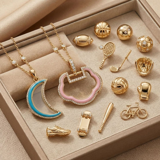 Box With Colorful Zircon Baseball Accessories
