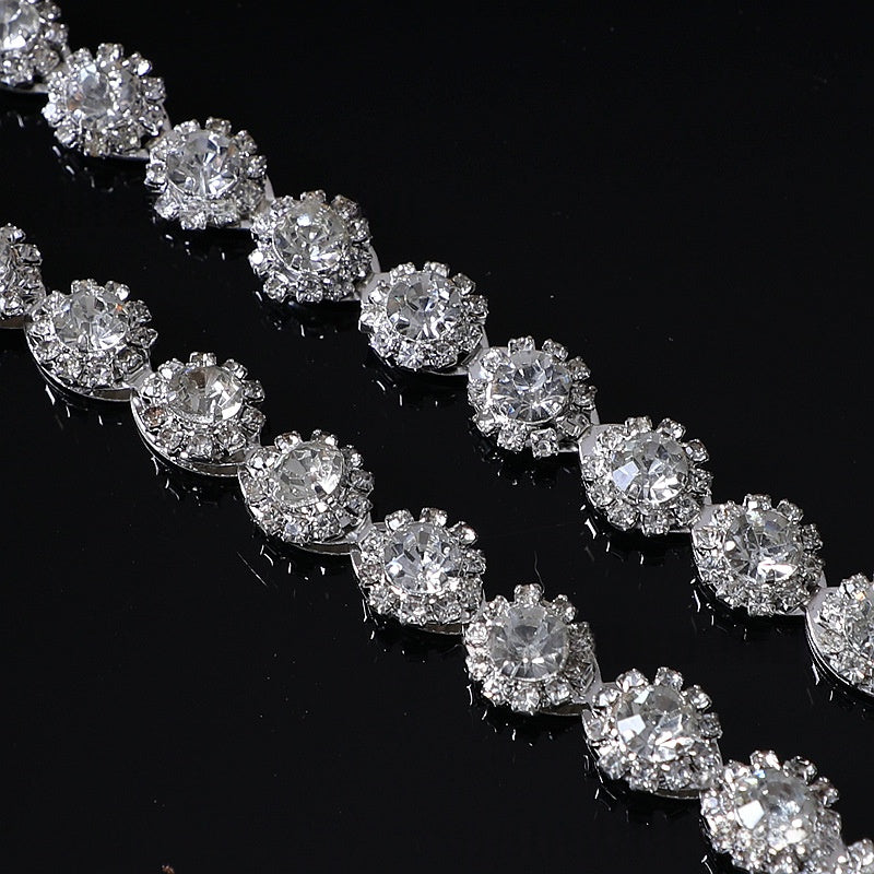 Chain Accessories Rhinestone Chain DIY Jewelry Soldered Chain Floral Design
