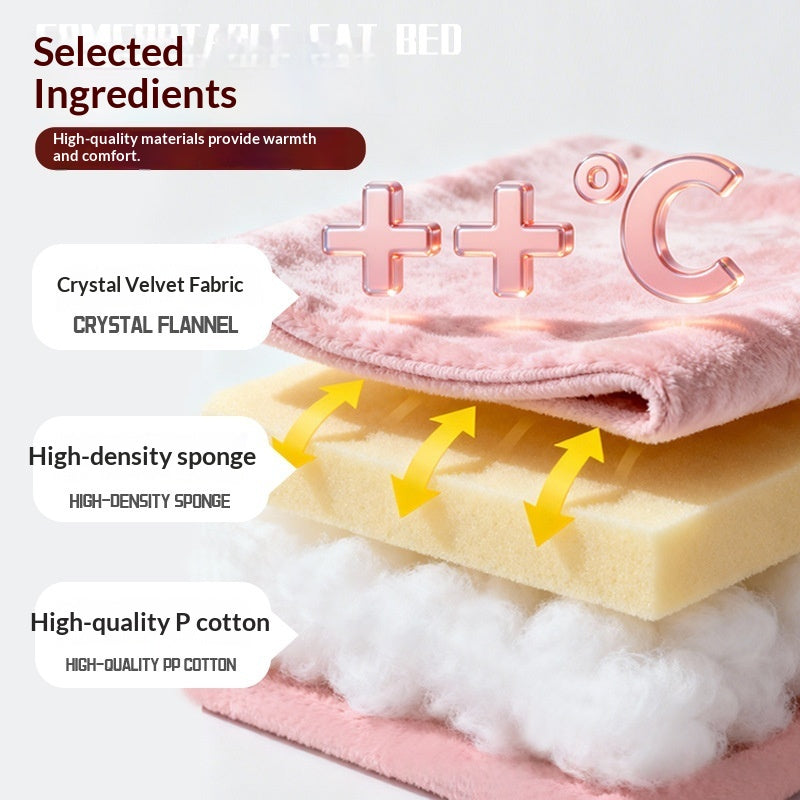 Removable And Washable Plush Warm Pet Bed With Full Enclosure