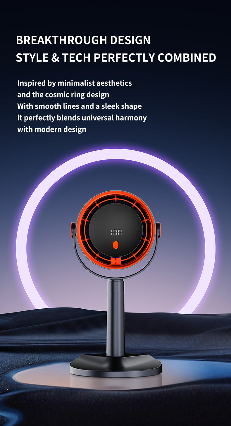 Forest Style Desktop Fan, USB Rechargeable Quiet Portable Fan With Activated Carbon Air Purification, 3-in-1 Stand Clip Hook Design, Energy Saving Circulating Fan For Home, Office, Bedroom  Travel
