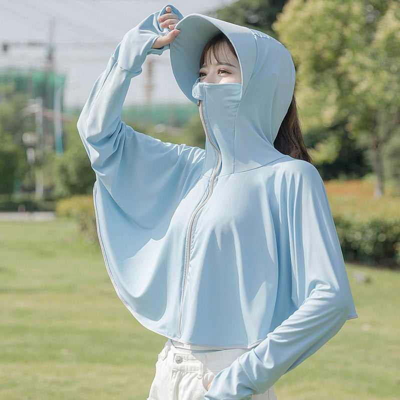 Cycling While Picking Tea UV Protective Sun Blocking Hooded Jacket