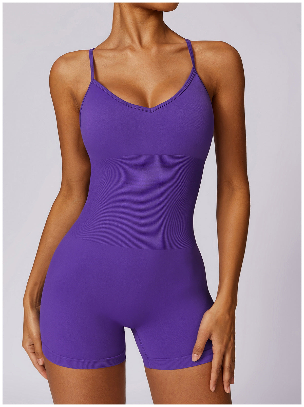 Women's Fashion Casual Hollow-out Beauty Back Seamless Yoga Jumpsuit