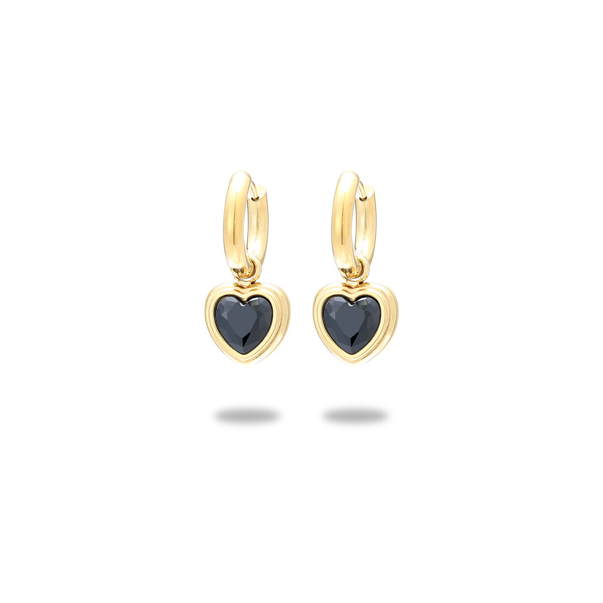 Retro-style New Best-selling Heart-shaped Titanium Steel Earrings For Women