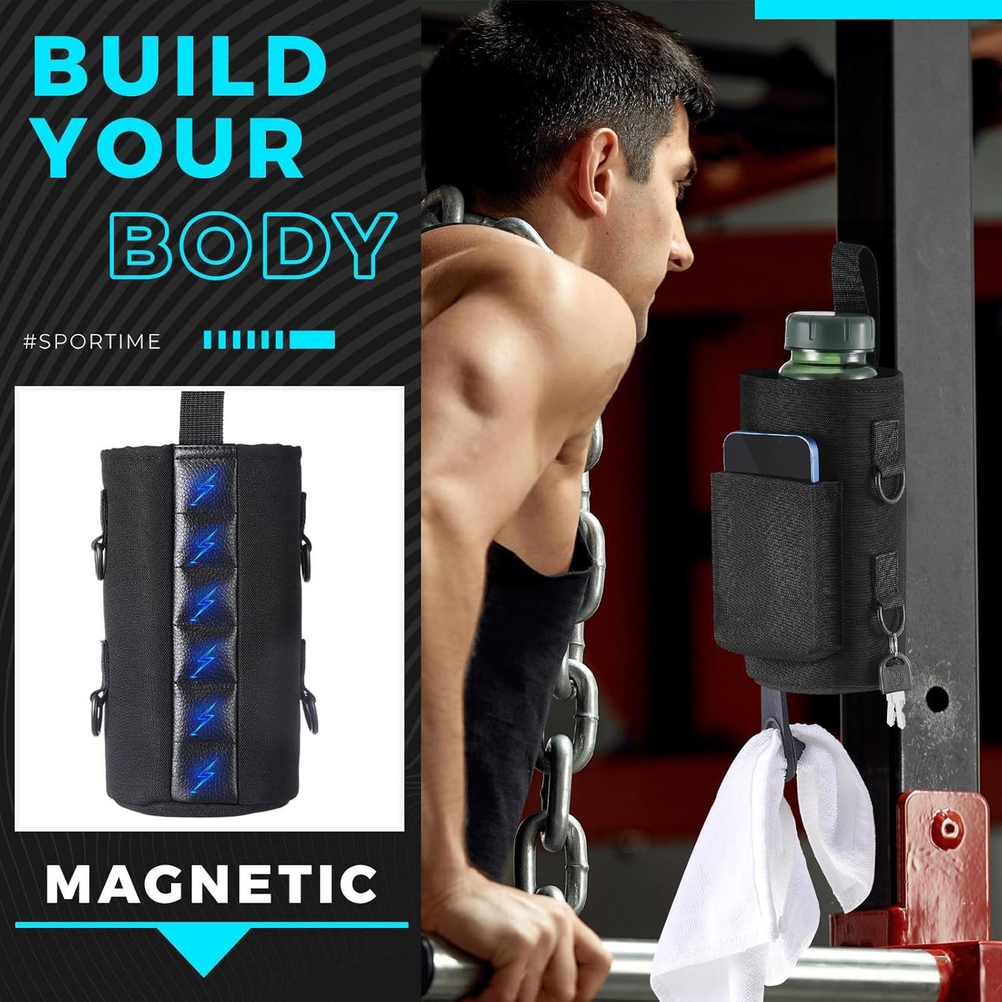 Magnetic Fitness Outdoor Waterproof Large Capacity Cup Cover