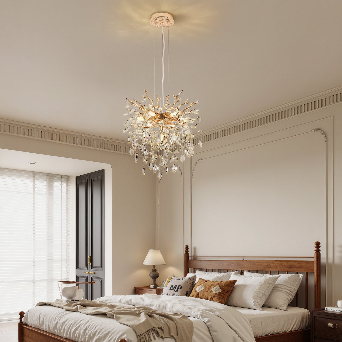 Modern Tree Branch Crystal Chandelier Luxury Gold Crystal Pendant Lighting 18  Contemporary 7-Light Chandeliers For Dining Room Kitchen Bedroom Living Room
