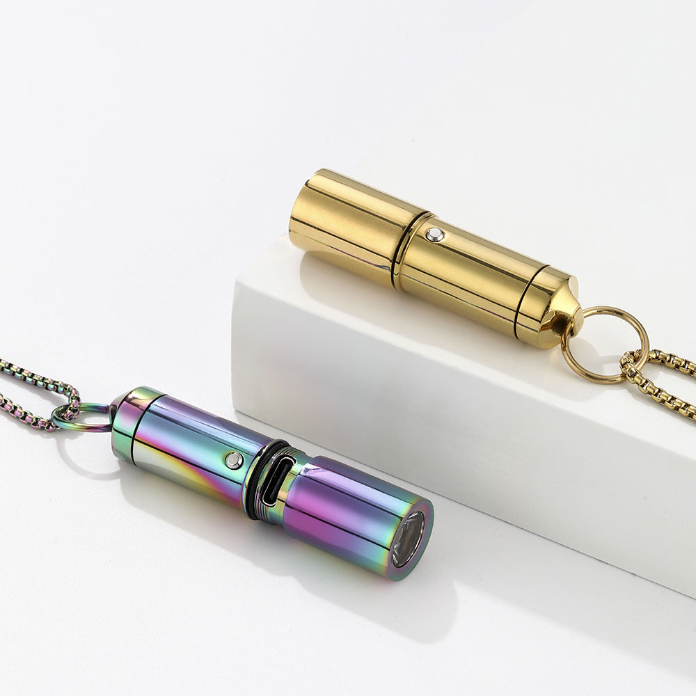 Type-c Charging Torch Lighting Emergency Rescue Necklace