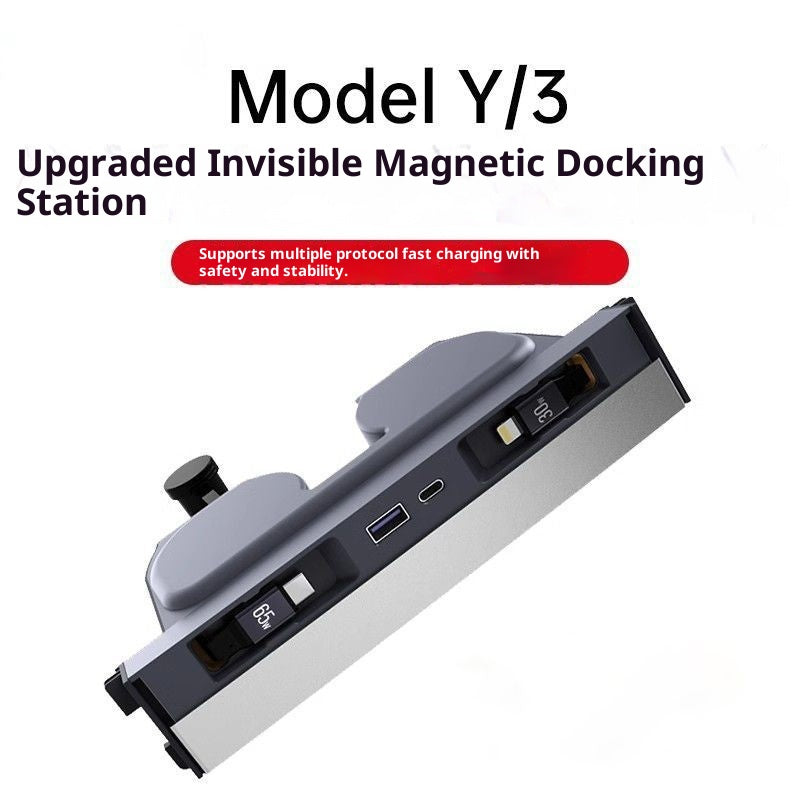 Applicable To Model 3Y Slide-out Expansion Dock In-car Central Control Charging Expansion USB Accessory