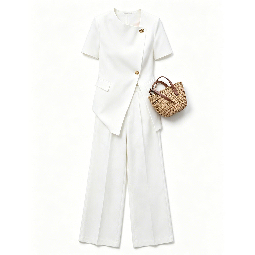 Women's Business Suit Set - Two Piece Blazer and Pants Formal Office Wear - Tailored Fit Professional Outfit