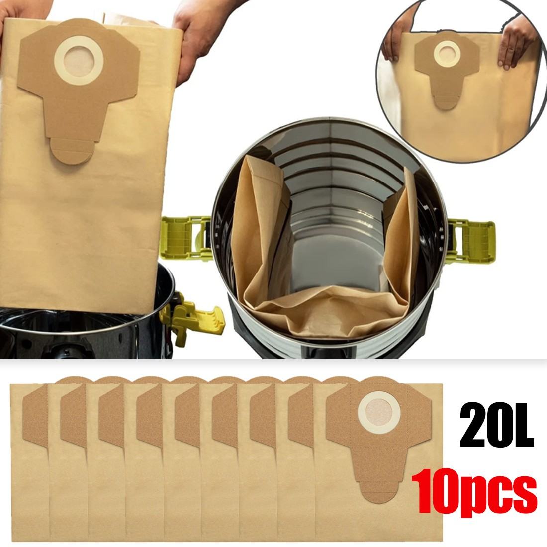 10pcs 20L Vacuum Cleaner Accessories Dust Bag Dust Bag Filter Garbage Bag