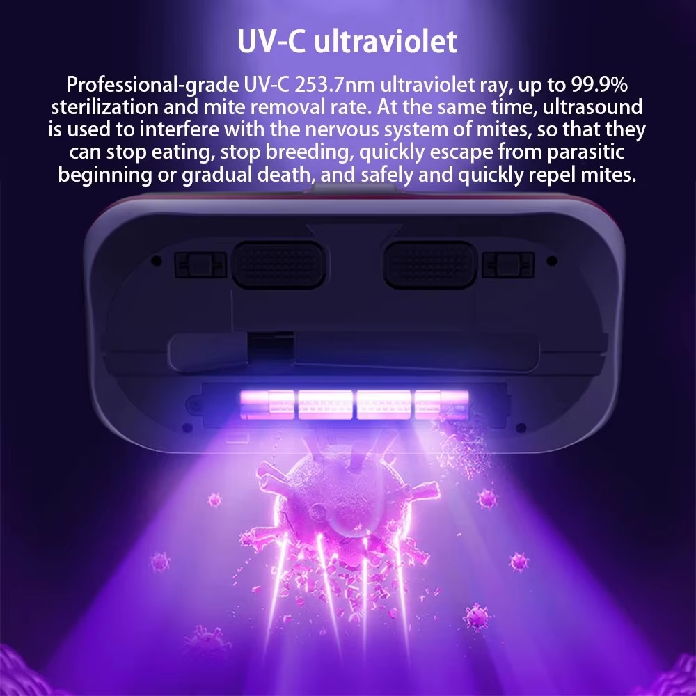 Wireless Mite Remover Bed USB Charging Household UV Sterilization Device Dehumidifying Vacuum Cleaner Deep Tapping Mite Remover