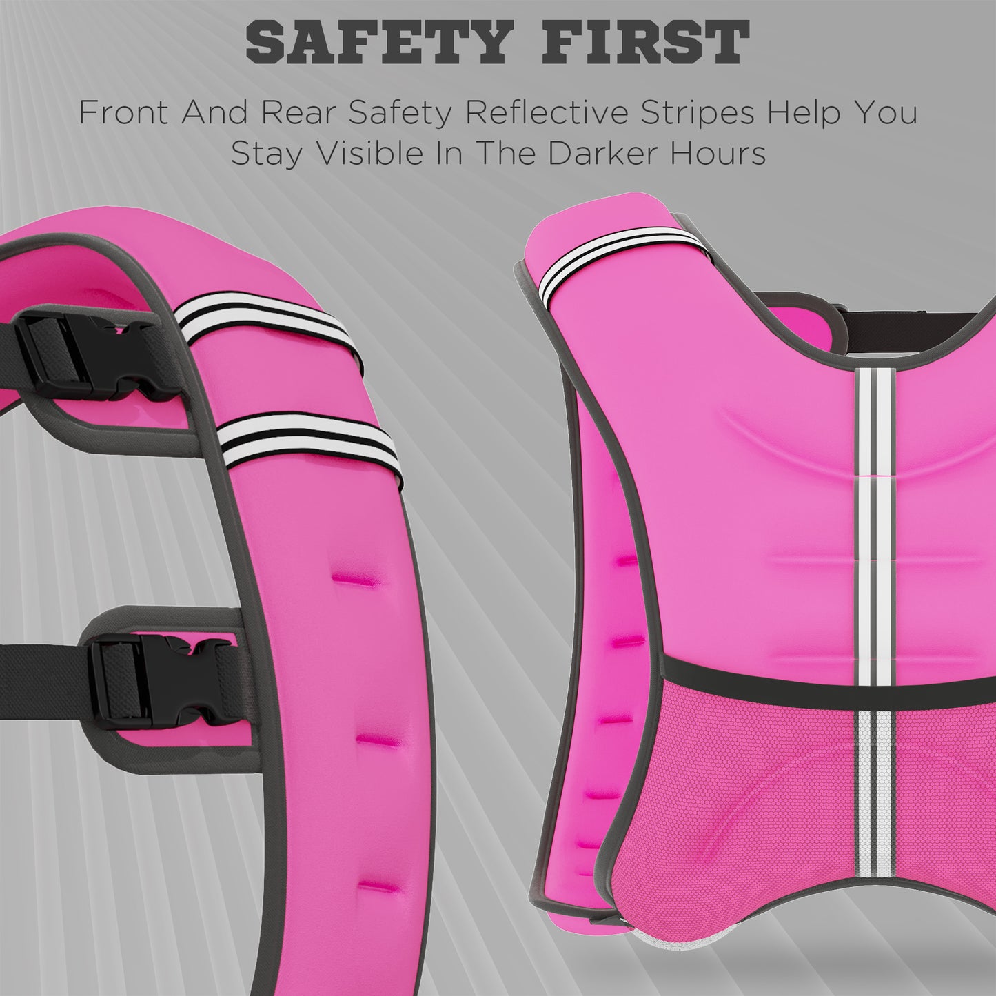 Body Weighted Vest with Pocket, Soft Skin-Friendly Weighted Workout Vest, Adjustable Weighted Running Equipment, 17.6 lbs., Pink