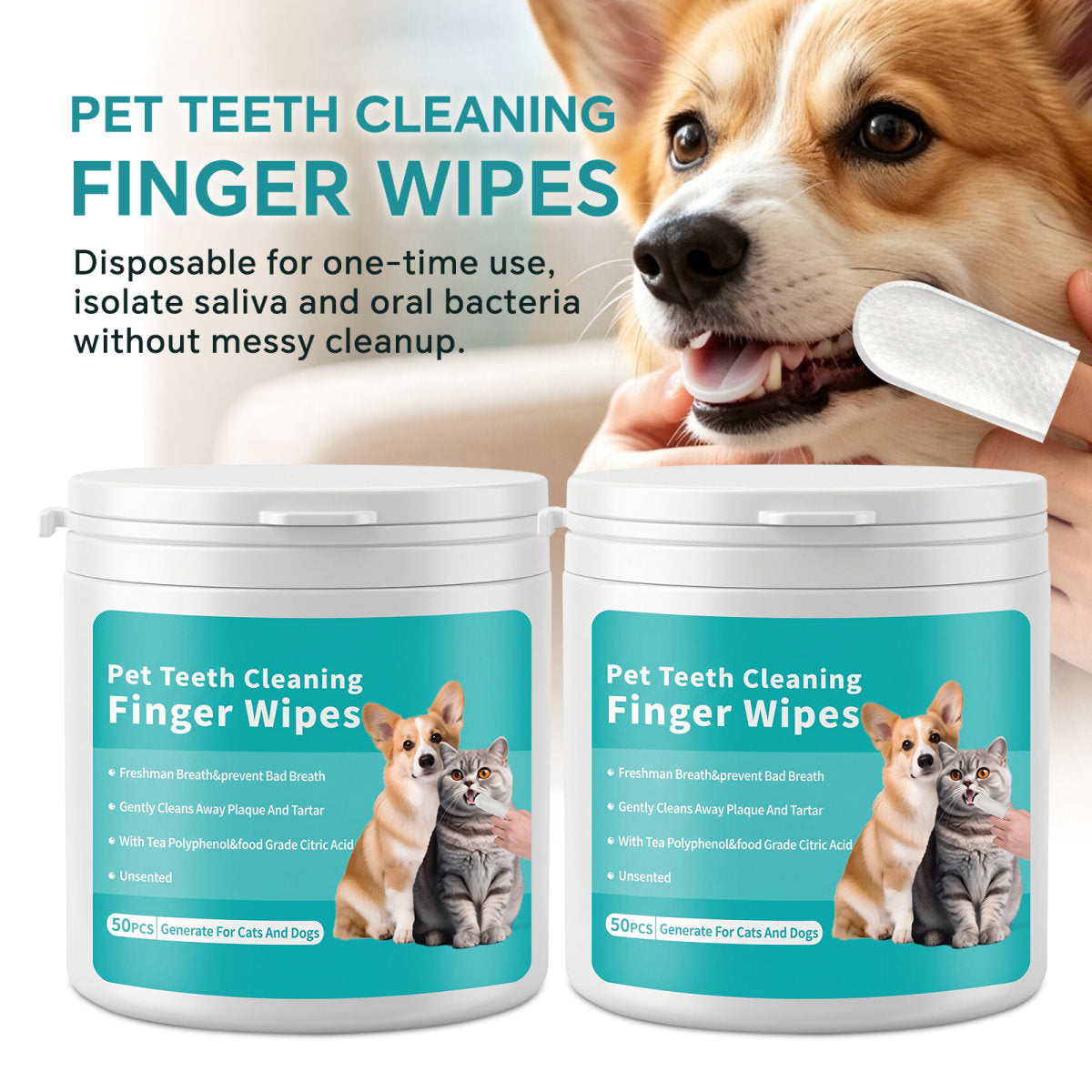 Only Self Pickup---Pet Tooth Cleaning Wet Wipes  50 Pieces