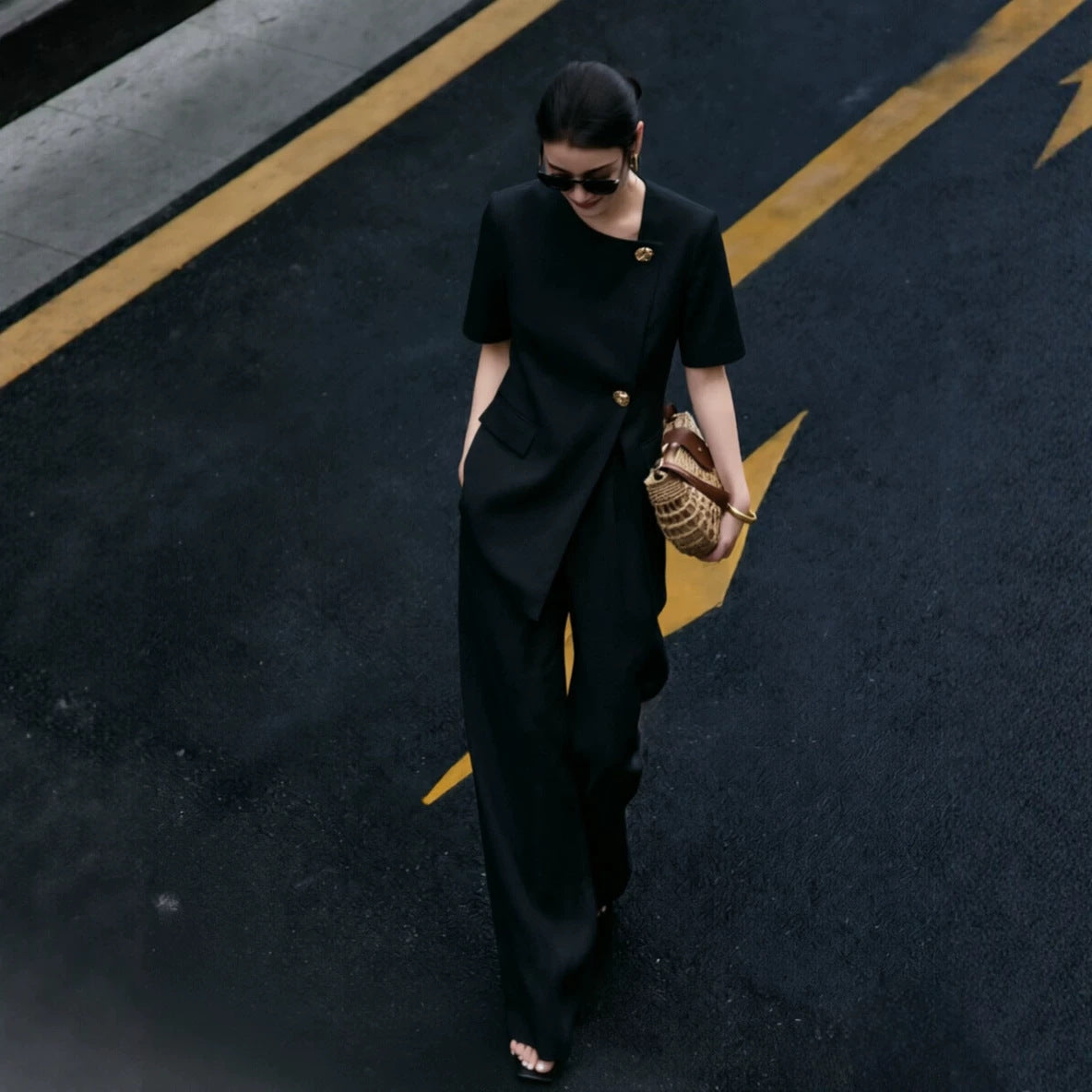 Women's Business Suit Set - Two Piece Blazer and Pants Formal Office Wear - Tailored Fit Professional Outfit