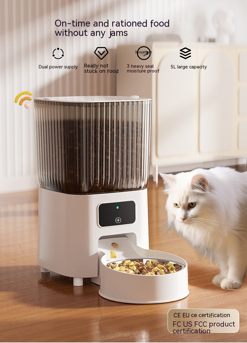 Automatic Pet Feeder Cat Intelligent Remote Control Cat Food Dog Food Timing Quantitative Video Monitoring Pet Feeding Machine