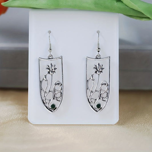 Vintage Bohemian Teardrop Earrings For Women Leaf Turquoise Studs Ethnic Fashion Jewelry