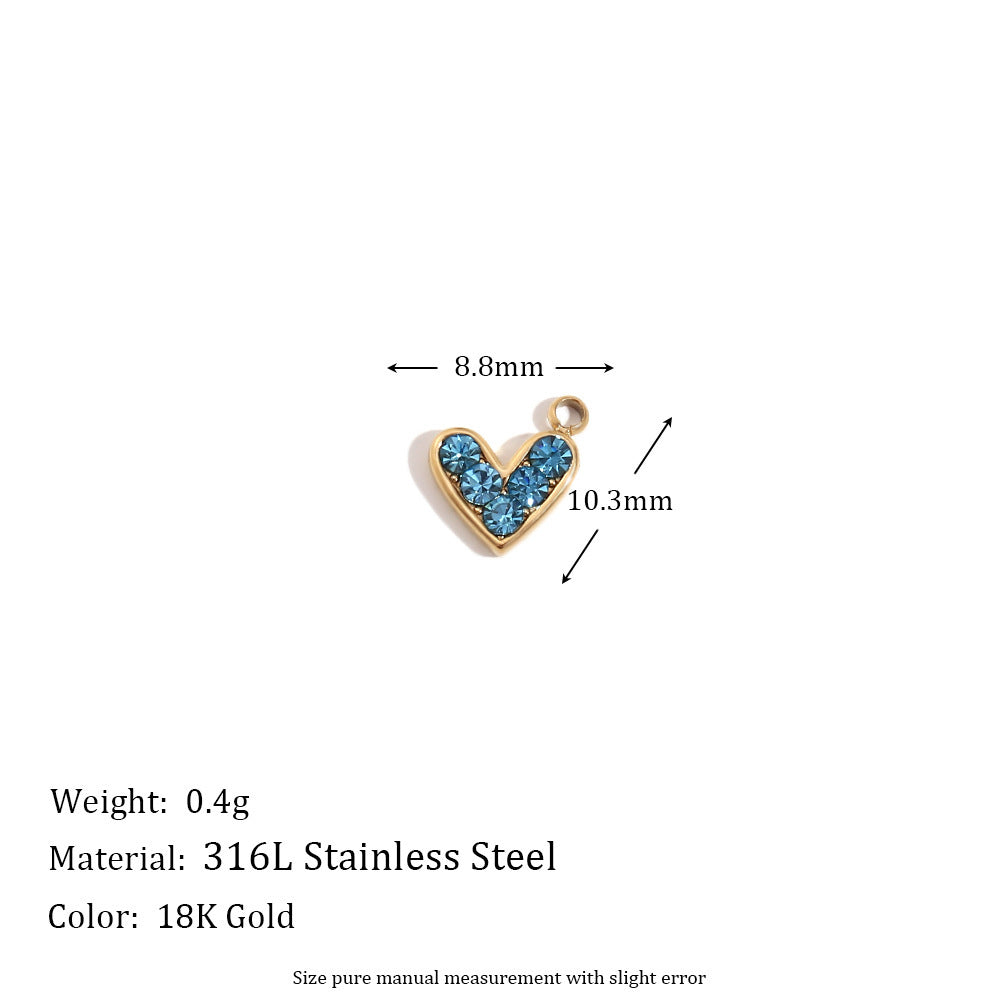 Mini And Simple Ornament Accessories 18K Gold Micro Inlay Colorful Crystals