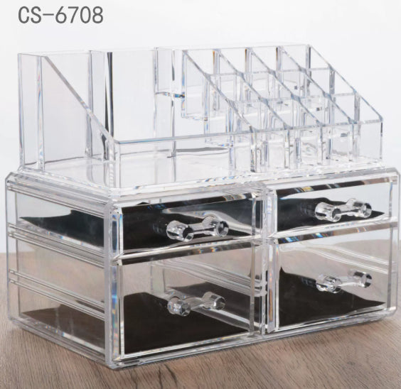 Drawer-style Makeup Box Desktop Transparent Acrylic Storage Rack For Cosmetics And Skincare Dressing Table
