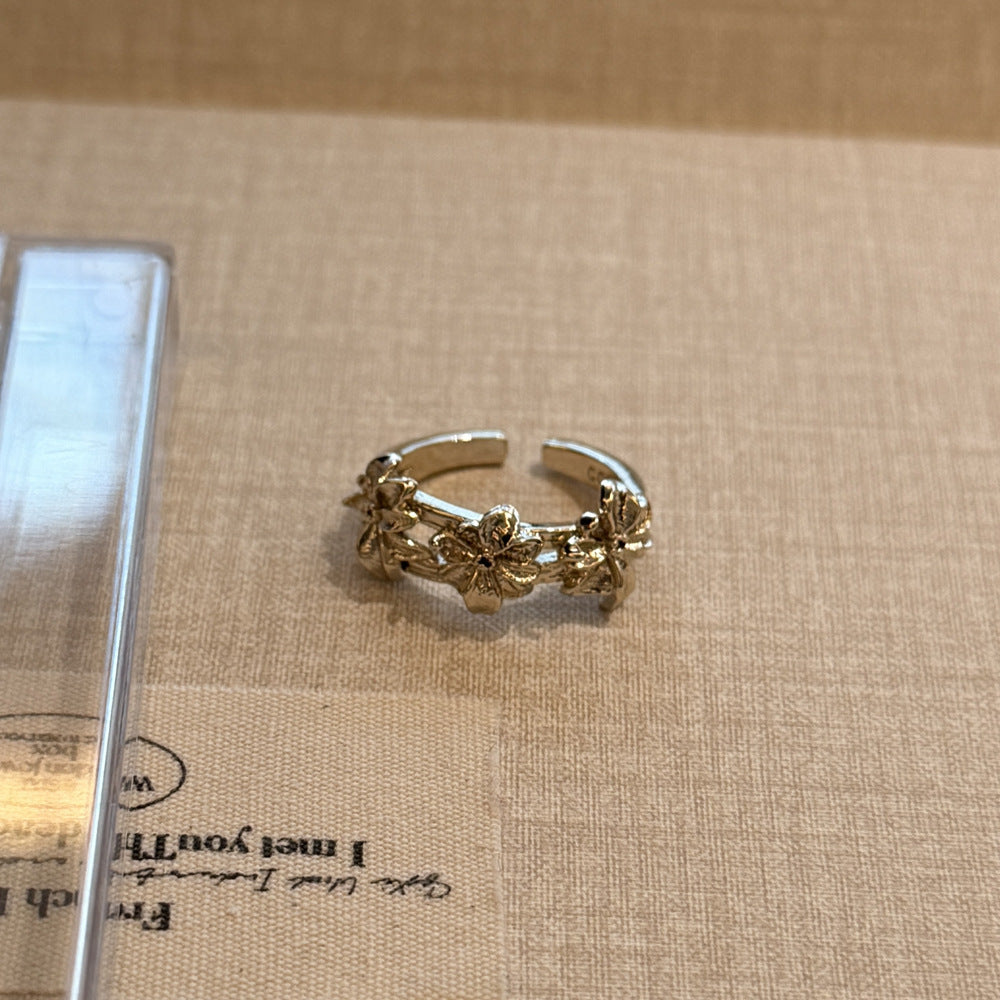 Sophisticated Stackable Zircon Ring Elegant Coffee Gold Lady Decor