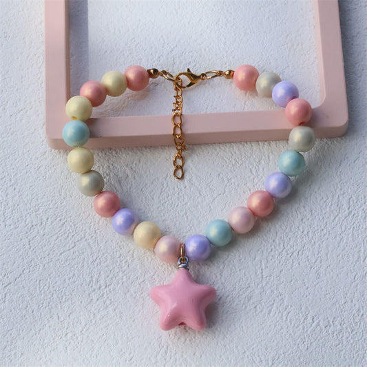 Fashionable Colored Beaded Pet Necklace
