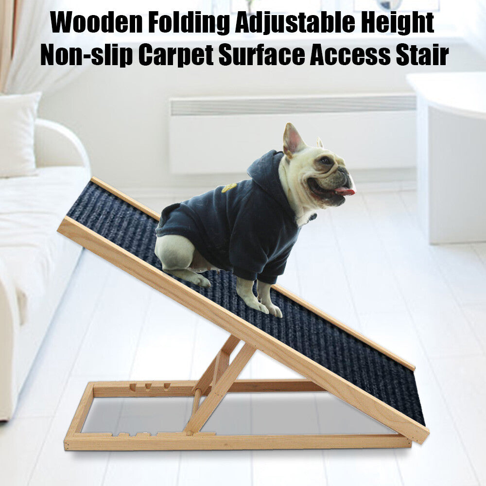 Foldable Dog Pet Ramp Adjustable Height Dogs Stairs For Bed Sofa Car 1 00cm