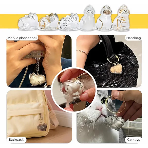 6-Piece Cat Hair Memorial Pendant Set - Pet Keepsake - Soft Fur Capsule Pendant, Portable Keychain