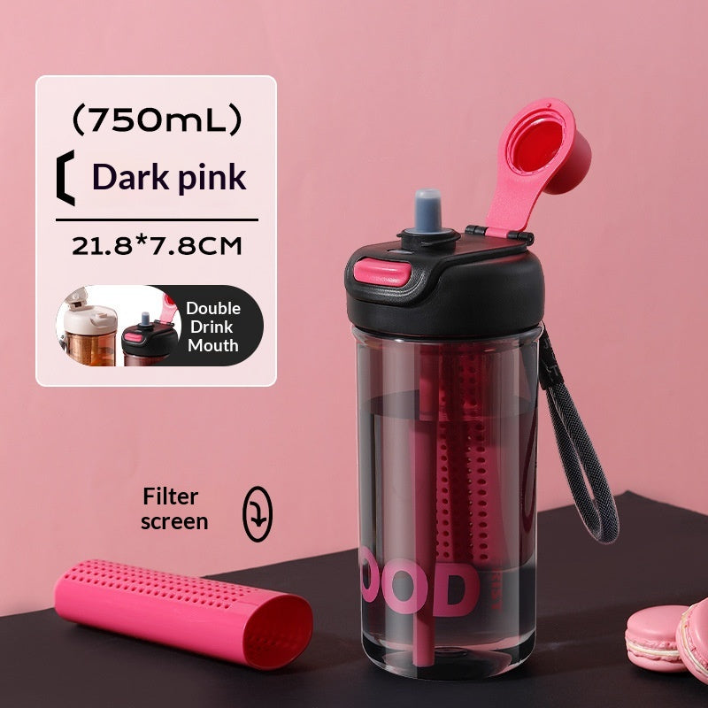 Portable Summer Flower Tea And Fruit Tea Plastic Cup