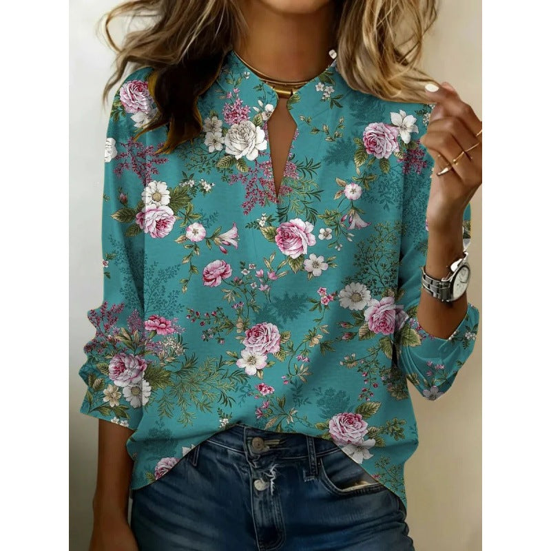 3D-printed Fashion Vintage Blouse For Women