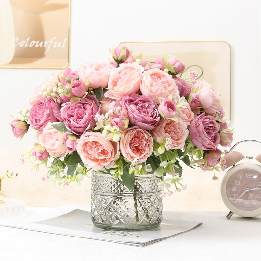 Home Wedding Rose Bouquet Made Of Silk Flowers