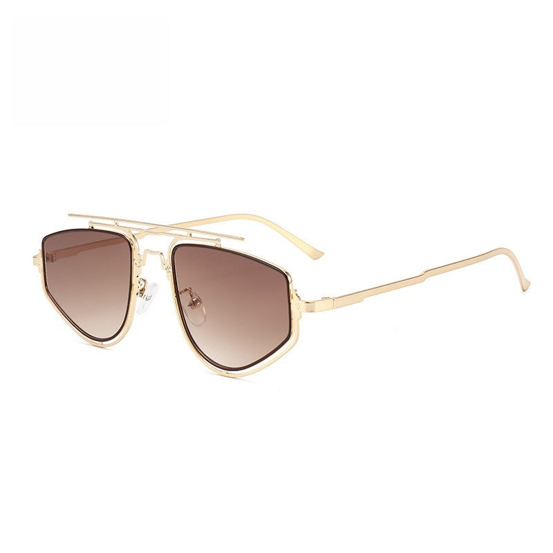 Retro Double Frame Sunglasses - Unisex UV Protection Fashion Eyewear with Unique Design for Daily Wear