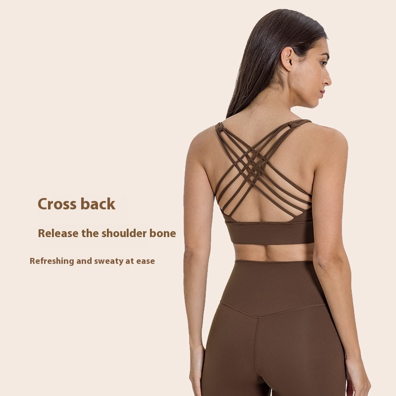 New Sports Underwear Women's Hem Widened Cross Beauty Back