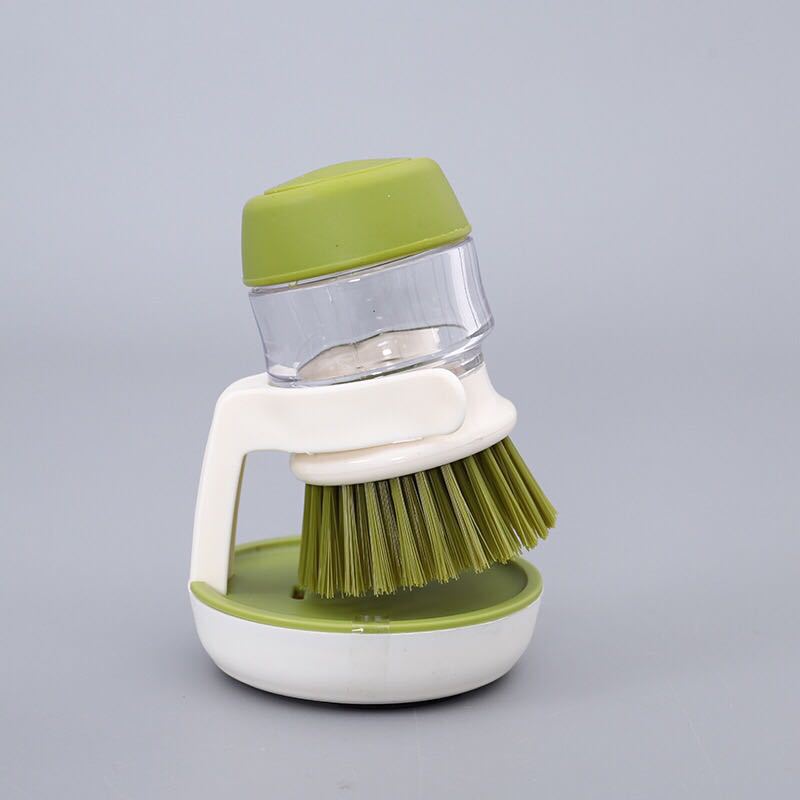 Soap Dispenser Dish Brush Palm Brush Scrub Brush Equipped With Storage Bracket And Drainage Base,Easy To Clean Kitchen Utensils And Sink,  For Cleaning Pan, Pot, Sink
