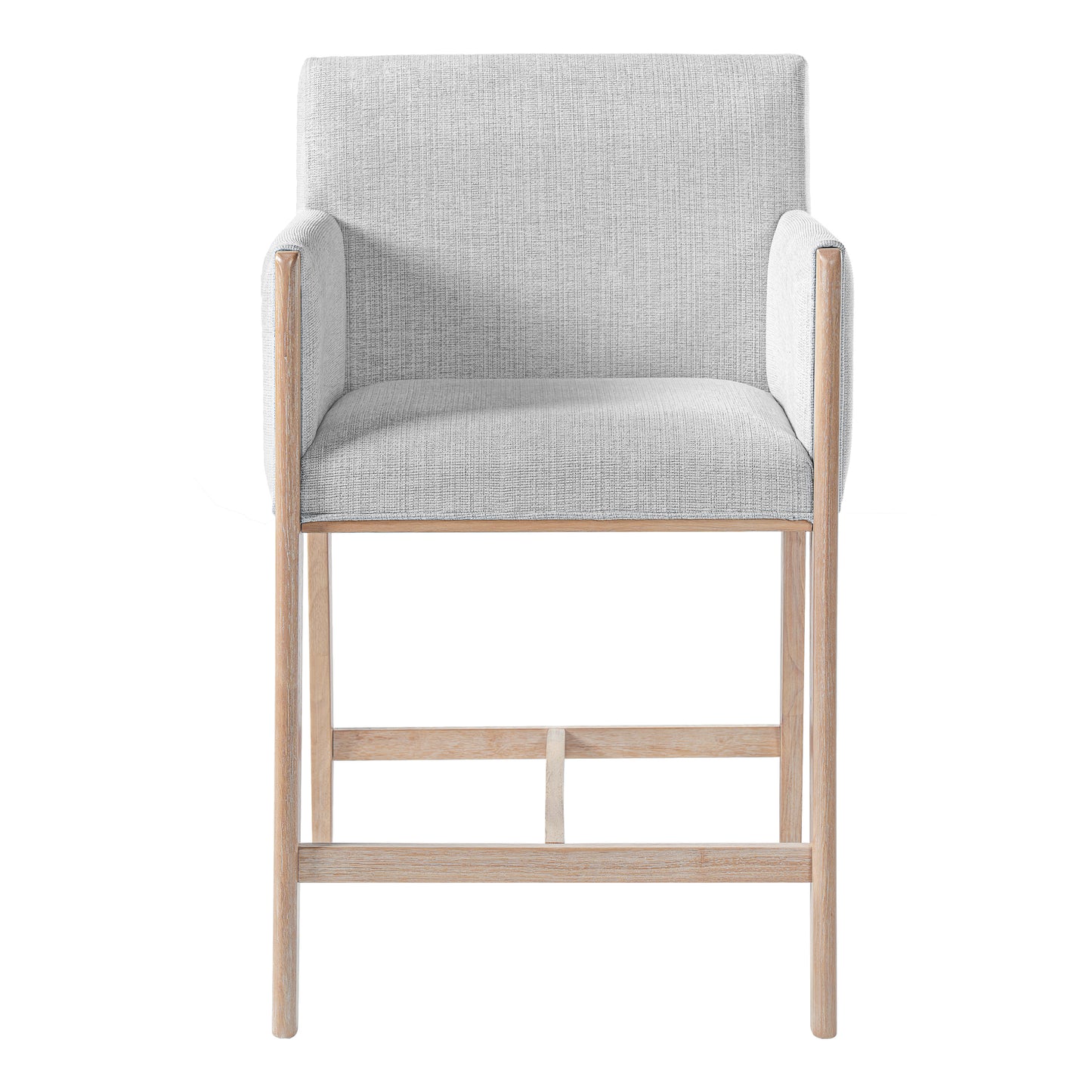 24 Seat Height Upholstered Counter Stools With Arms For Kitchen Island Dining Room, Set Of 2