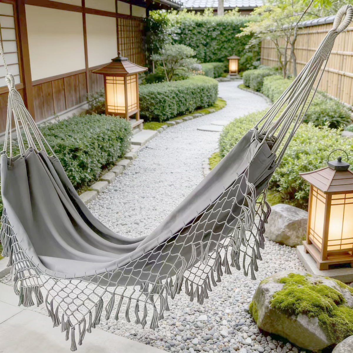 Outdoor And Indoor Double Beach Hammock For Camping And Outdoor Adventures