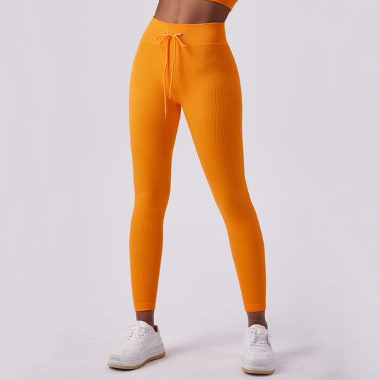 Women's Adjustable Drawstring Butt-lifting Yoga Pants For Outdoor Wear