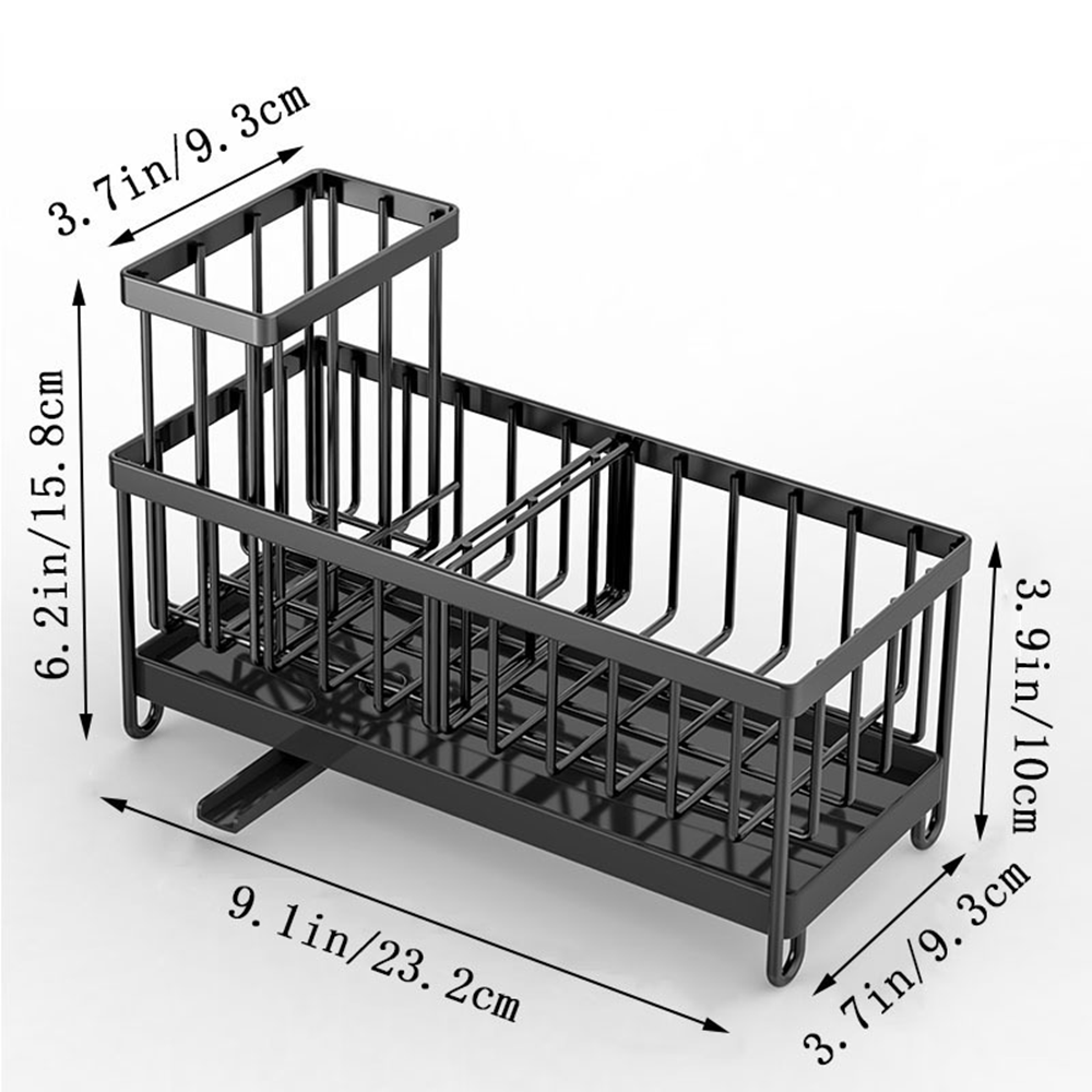 Kitchen Sink Rack Sponge Holder Soap Dish Drain Storage Organizer Dishcloth Brush Holder