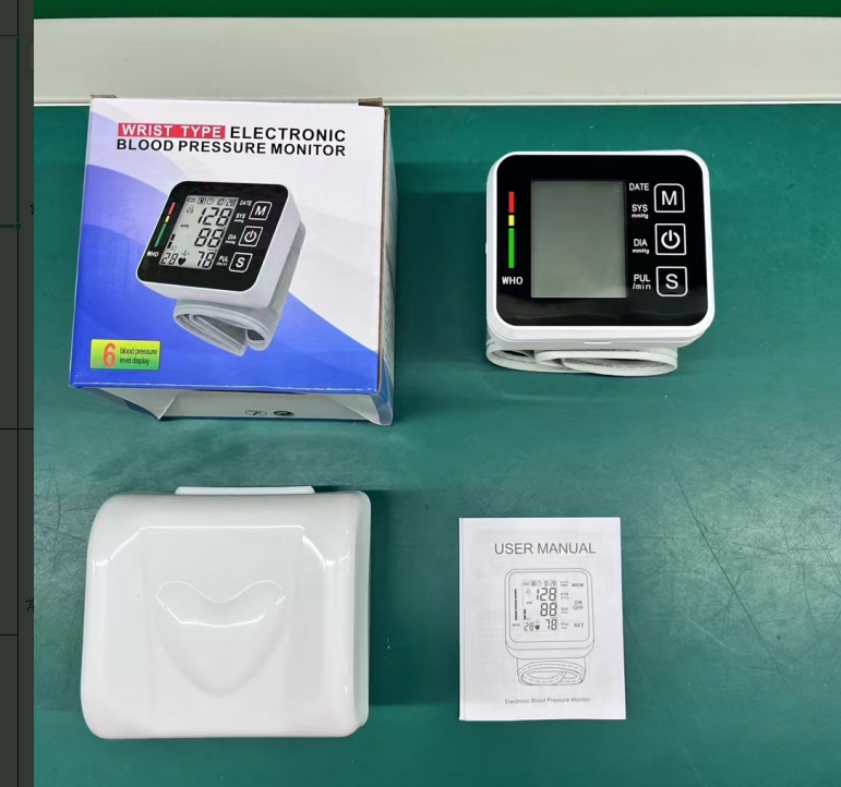 Black Smart Wrist Blood Pressure Monitor With Automatic Measurement And Voice Announcement For Home Use
